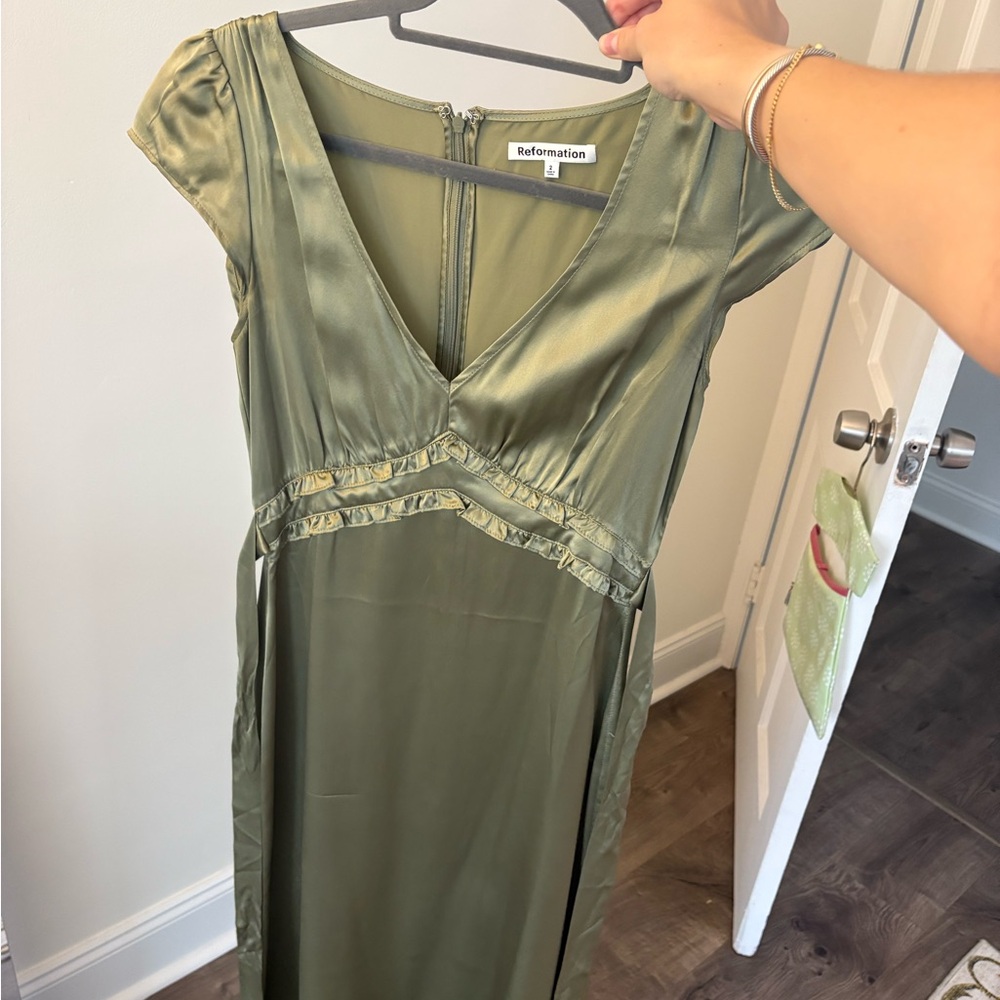 Sage Green Reformation Dress